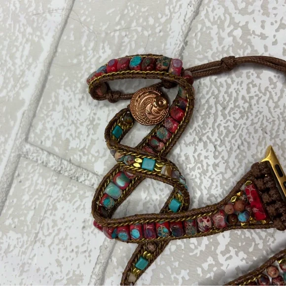 APPLE WATCH Bohemian glass Beaded Bracelet watch band. It fits my Apple Watch 7 - Picture 2 of 8